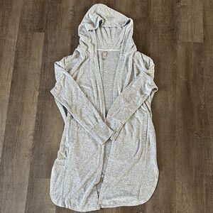 Gray Hooded Cardigan